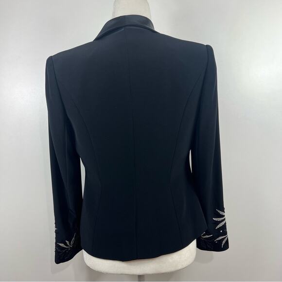 My Ferry Vintage Black 3D Textured Floral Sequin Beaded Detail Top & Blazer - Picture 10 of 15